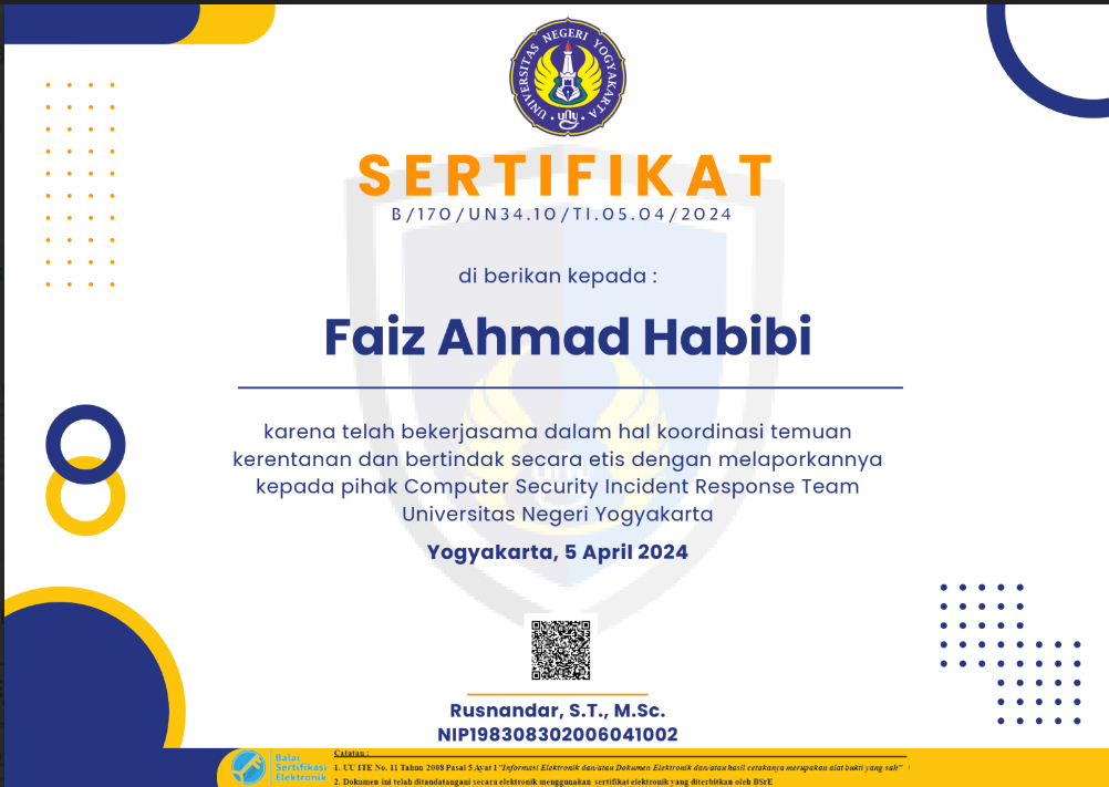 Sertifikat UB